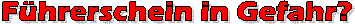 F�hrerschein in Gefahr?